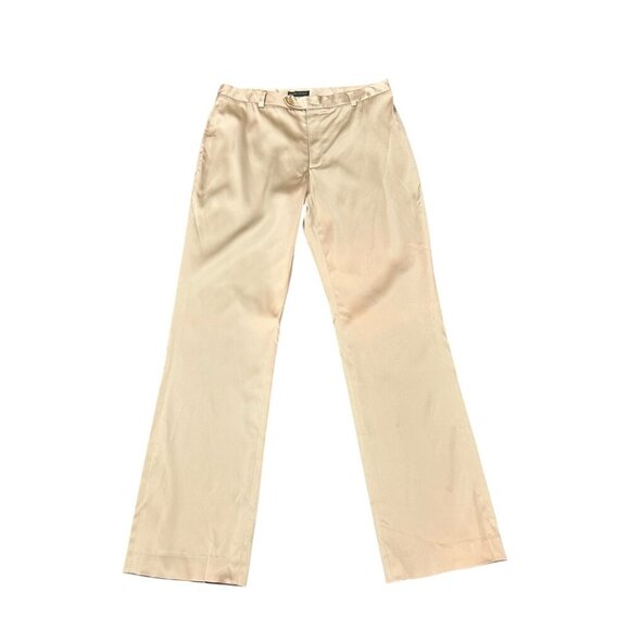 Banana Republic Vintage Metallic Gold Shiny Satin Pants Size 10 NWT - Picture 1 of 6